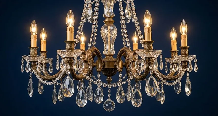Lustre en cristal suivi dans l'inventaire Antiks, fiche encore en brouillon faute de dimensions