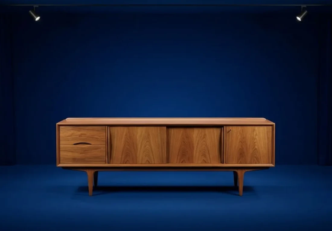 Commode ancienne en bois sculpté, marché des antiquités France 2026